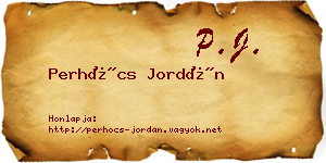 Perhócs Jordán névjegykártya